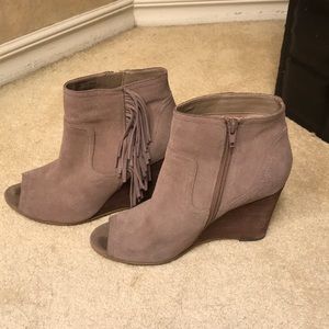 Abound Open Toe Bootie Fringe Light Brown